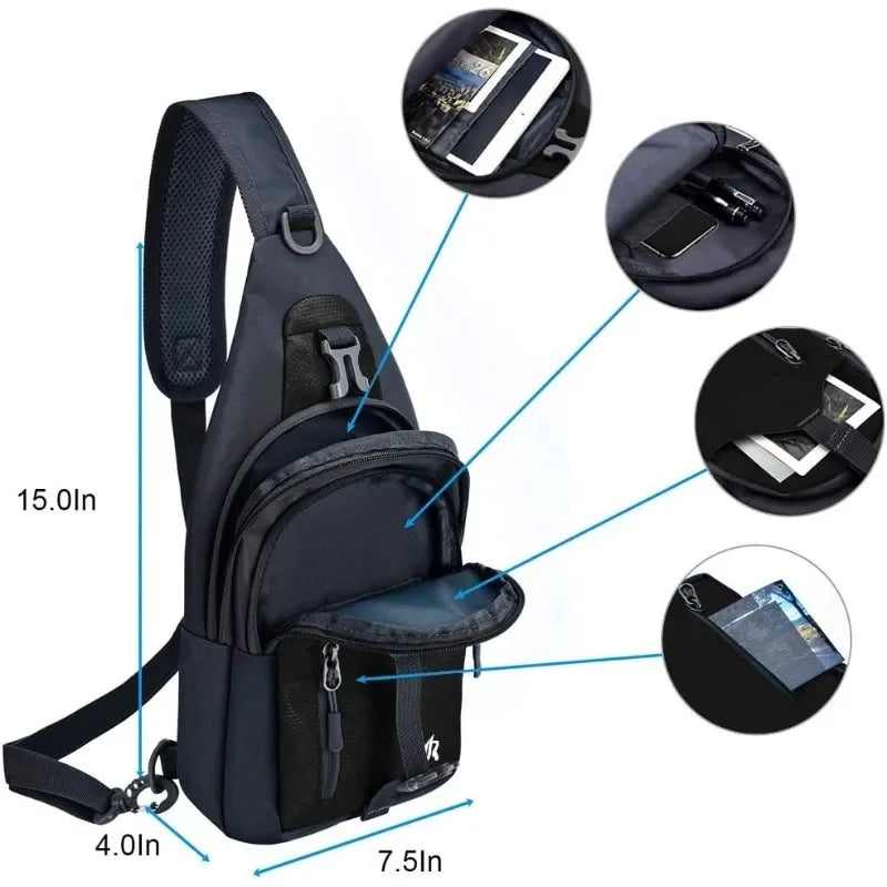 Hot Selling 9 Colors Lightweight Sling Travel Hiking Shoulder Casual Simple Men’s Gift Chest Bag