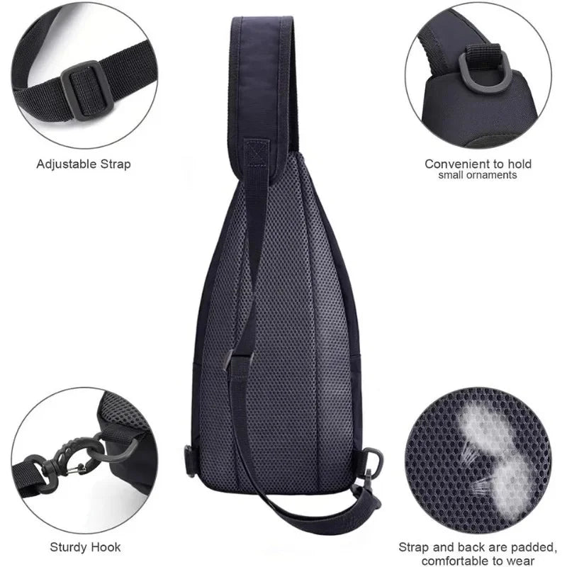 Hot Selling 9 Colors Lightweight Sling Travel Hiking Shoulder Casual Simple Men’s Gift Chest Bag