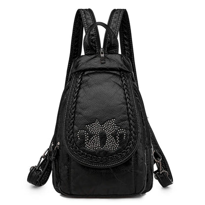 Hot White Women Backpack Female Washed Soft Leather Backpacks Ladies Sac A Dos School Bags for Girls Travel Back Pack Rucksacks