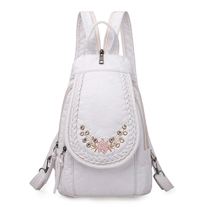 Hot White Women Backpack Female Washed Soft Leather Backpacks Ladies Sac A Dos School Bags for Girls Travel Back Pack Rucksacks