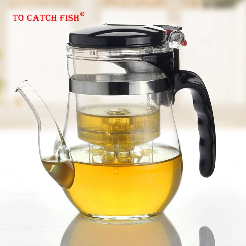 Hot sale,500 750ml Heat Resistant Glass Tea Pot Flower Tea Set Puer kettle Coffee Teapot Convenient Office Teaset ,kung fu set