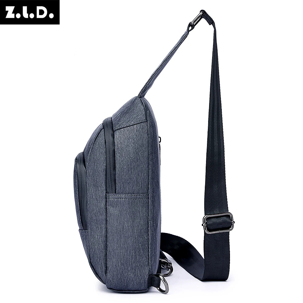 Hot sale latest men's all-match casual fashion shoulder Messenger chest bag
