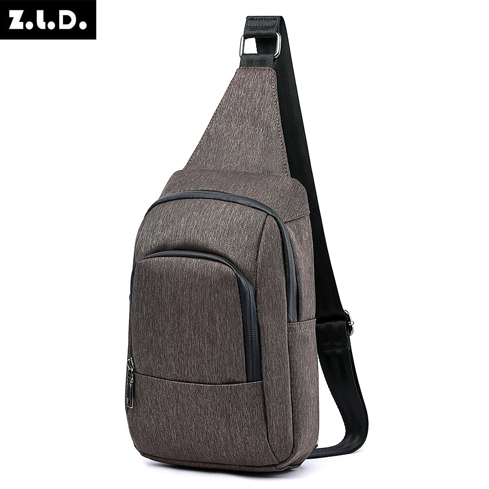 Hot sale latest men's all-match casual fashion shoulder Messenger chest bag