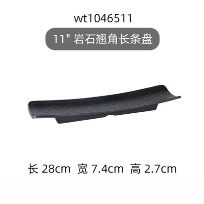 Hotpot Restaurant Melamine Tableware Black Frosted Dinner Plate Japanese Sushi Plates Not Easily Broken Snack Fruit Dishes
