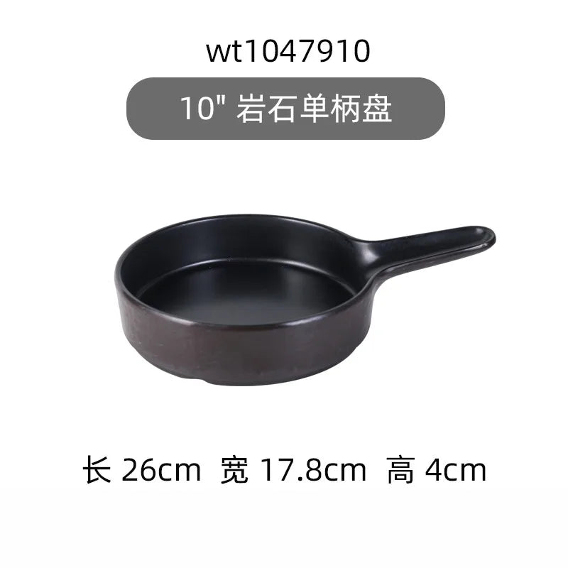 Hotpot Restaurant Melamine Tableware Black Frosted Dinner Plate Japanese Sushi Plates Not Easily Broken Snack Fruit Dishes