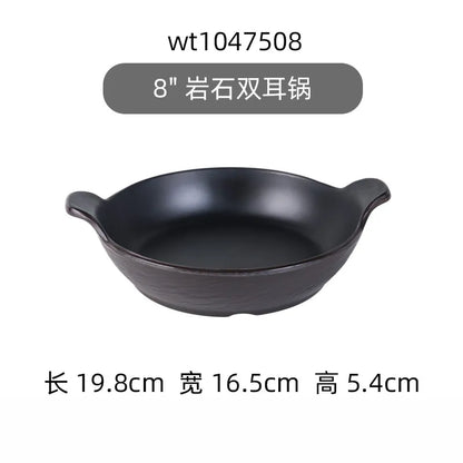 Hotpot Restaurant Melamine Tableware Black Frosted Dinner Plate Japanese Sushi Plates Not Easily Broken Snack Fruit Dishes