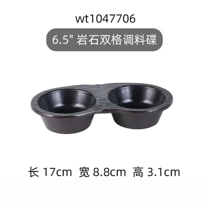 Hotpot Restaurant Melamine Tableware Black Frosted Dinner Plate Japanese Sushi Plates Not Easily Broken Snack Fruit Dishes