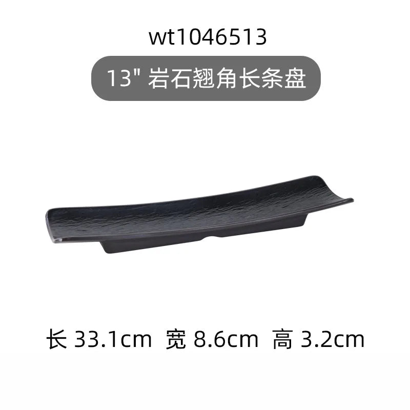 Hotpot Restaurant Melamine Tableware Black Frosted Dinner Plate Japanese Sushi Plates Not Easily Broken Snack Fruit Dishes