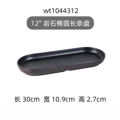Hotpot Restaurant Melamine Tableware Black Frosted Dinner Plate Japanese Sushi Plates Not Easily Broken Snack Fruit Dishes