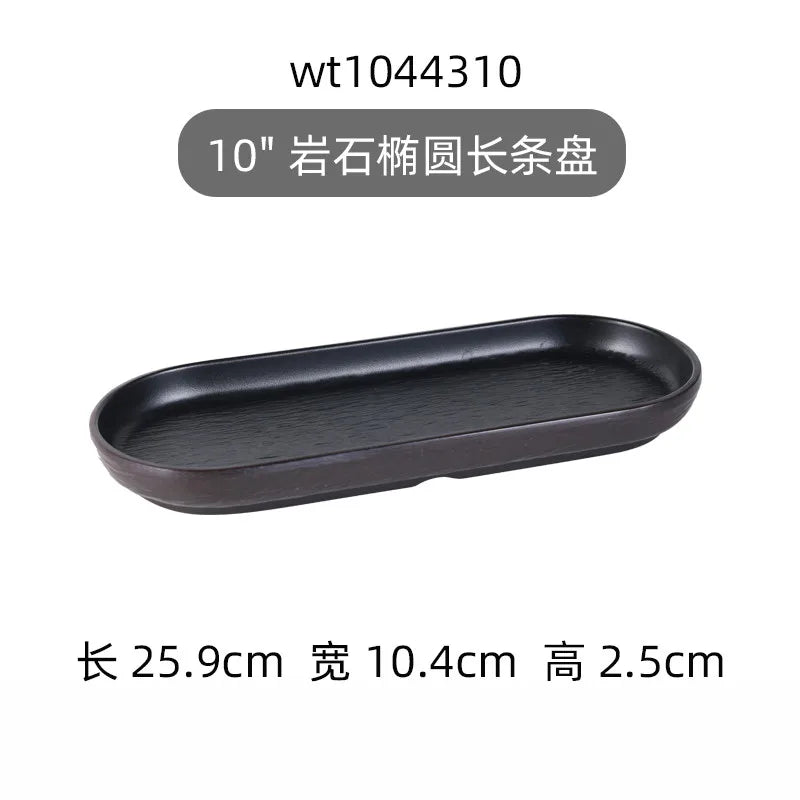 Hotpot Restaurant Melamine Tableware Black Frosted Dinner Plate Japanese Sushi Plates Not Easily Broken Snack Fruit Dishes