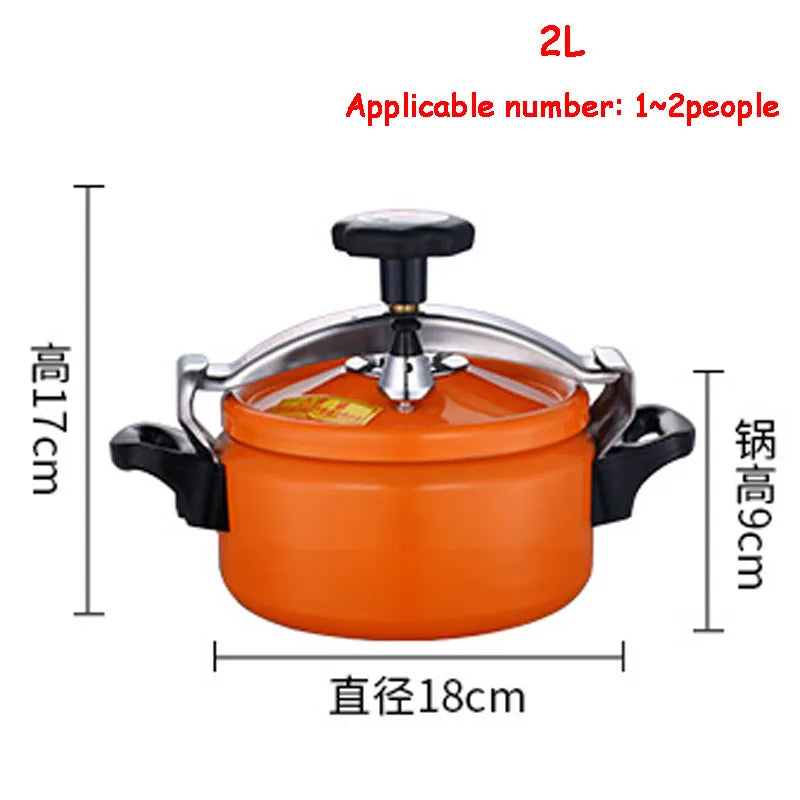 Household Aluminum Pressure Cooker 2/3L Explosion-Proof Pot Kitchen Soup Pot High Elevation Cookware Outdoor Camping Gas Stove