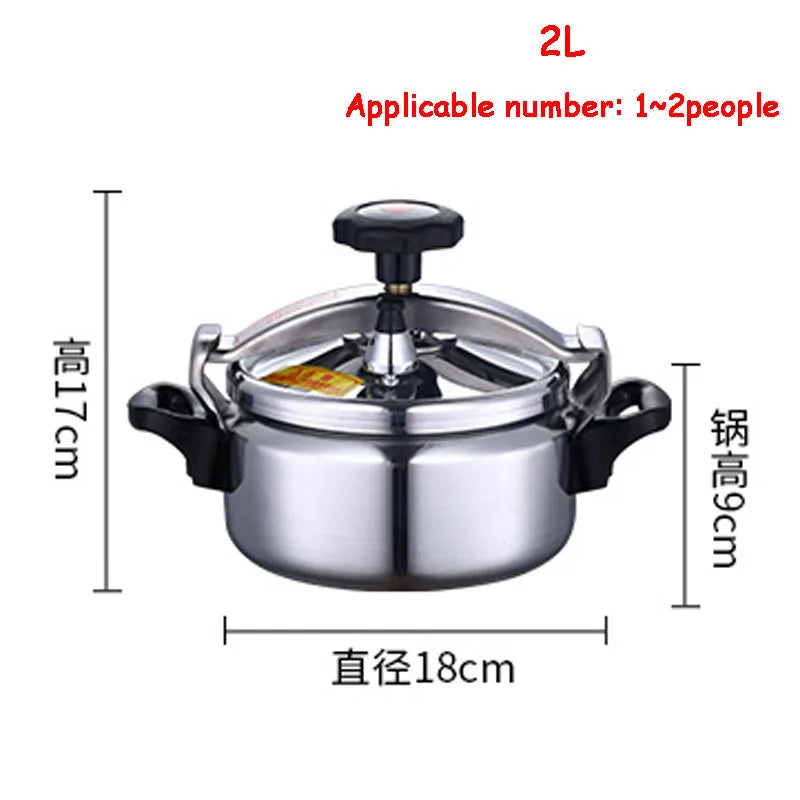 Household Aluminum Pressure Cooker 2/3L Explosion-Proof Pot Kitchen Soup Pot High Elevation Cookware Outdoor Camping Gas Stove