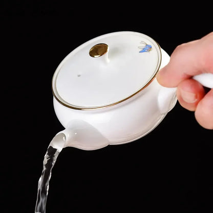 Household Ceramic Teapot Handmade Side Handle Kettle Chinese-style Porcelain Tea Set Customized Tea Infuser Teaware 170ml