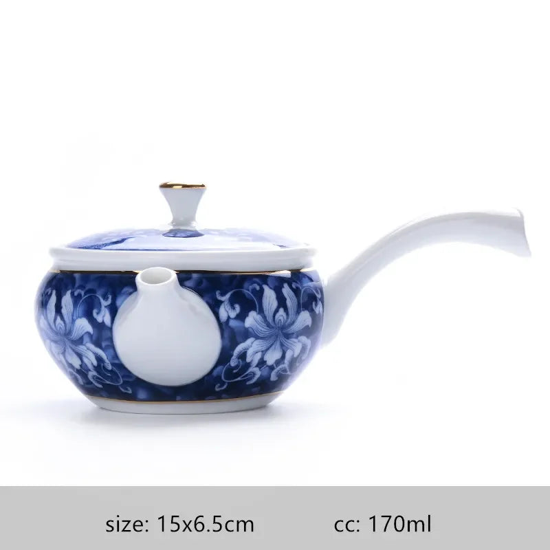 Household Ceramic Teapot Handmade Side Handle Kettle Chinese-style Porcelain Tea Set Customized Tea Infuser Teaware 170ml