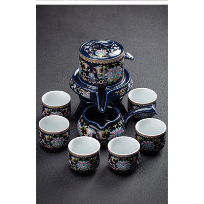 Household Ceramics Tea Pot Set Chinese Classical Ceramic Bone Teaset Gaiwan Porcelain Kung Fu Teapot Set for Gift