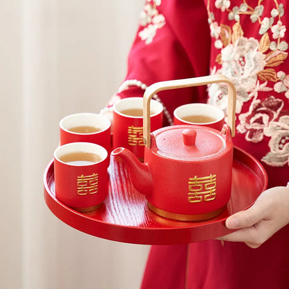 Household Ceramics Tea Pot Set Teacup Teapot Customized Tea Ceremony Supplies Boutique Handmade Tea Sets Wedding Gifts