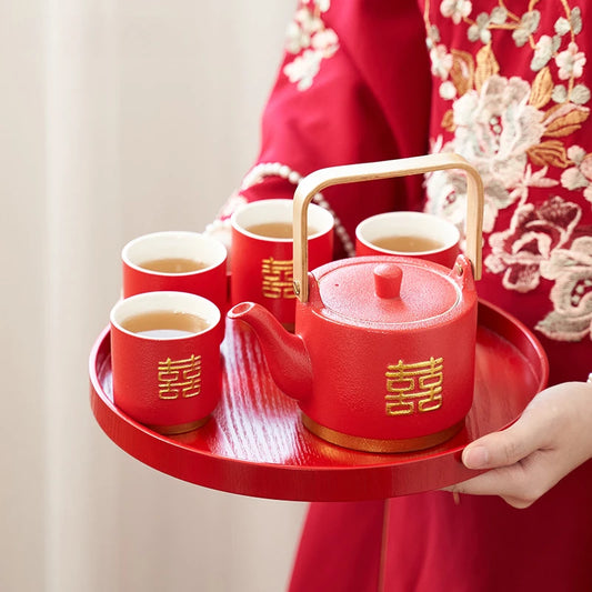 Household Ceramics Tea Pot Set Teacup Teapot Customized Tea Ceremony Supplies Boutique Handmade Tea Sets Wedding Gifts
