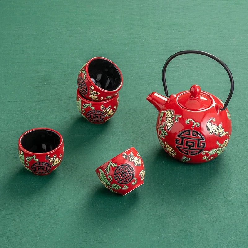 Household Ceramics Tea Pot Set Teacup Teapot Customized Tea Ceremony Supplies Boutique Handmade Tea Sets Wedding Gifts