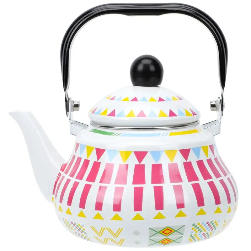 Household Enamel Kettle Decorative Enamel Teapot Water Boiling Kettle Teakettle Large Capacity 1.5L