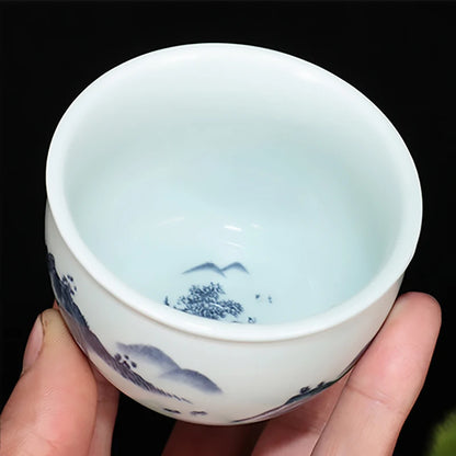Household Kung Fu Teacups Jingdezhen Ceramic Teacup Traditional Chinese Painting Classic Style Sample Tea Cup Master Teaware