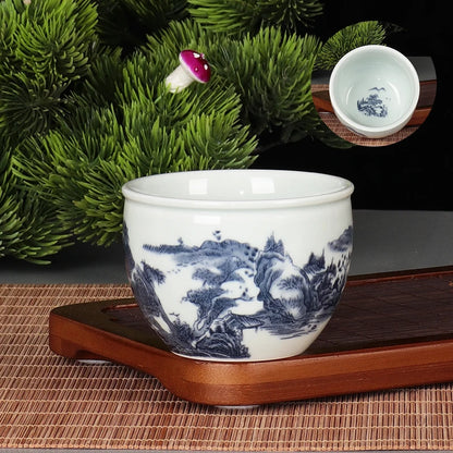 Household Kung Fu Teacups Jingdezhen Ceramic Teacup Traditional Chinese Painting Classic Style Sample Tea Cup Master Teaware