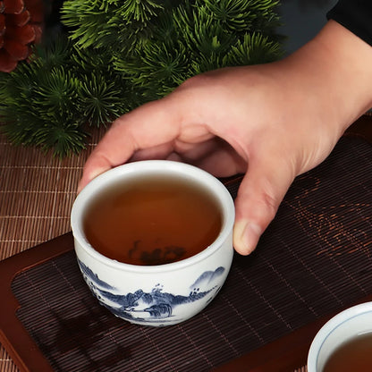 Household Kung Fu Teacups Jingdezhen Ceramic Teacup Traditional Chinese Painting Classic Style Sample Tea Cup Master Teaware