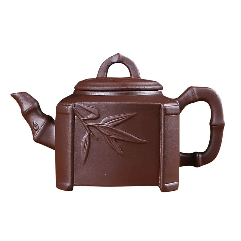 Household Kungfu Tea Set, Large Capacity Purple Sand Teapot with 4Cups, Yixing Filter, Zhu Clay Teapot, Black and Red