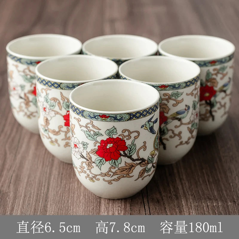 Household Porcelain Teapot, Large Capacity, Cool Water Pot, Large Blue and White Porcelain Retro, Loop Handle Beam Pot