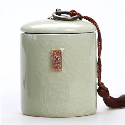 Household Tea Box Ceramic Pot Storage Sealed Pot Coffee Storage Pot Living Room Coffee Table Decoration Kitchen Sorting Jar
