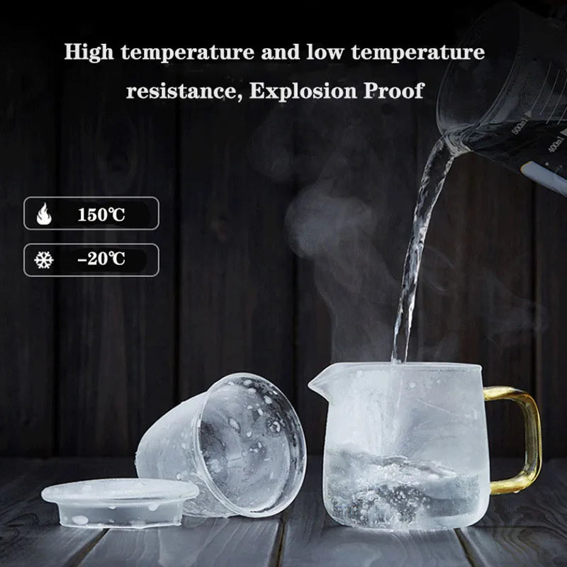 Household Teaware Glass Teapot Set for Stove Heat Resistant Explosion Proof Tea Infuser Milk Rose Flower Travel Teacup set