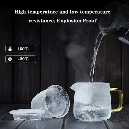 Household Teaware Glass Teapot Set for Stove Heat Resistant Explosion Proof Tea Infuser Milk Rose Flower Travel Teacup set