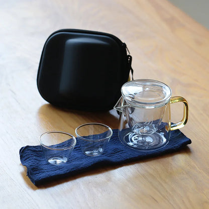 Household Teaware Glass Teapot Set for Stove Heat Resistant Explosion Proof Tea Infuser Milk Rose Flower Travel Teacup set