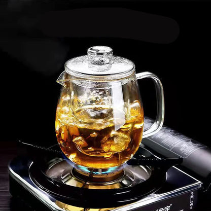 Household Thicken Tea Set High Temperature Explosion Proof Lead-free 600ML Teapot and 100ML Teacups Heated Milk Rose Fruit Tea