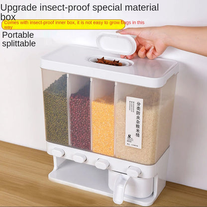 Household grain dispenser moisture-proof multi-grain sealed storage box separation rice storage box rice bean dispenser