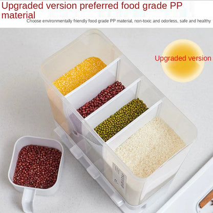 Household grain dispenser moisture-proof multi-grain sealed storage box separation rice storage box rice bean dispenser