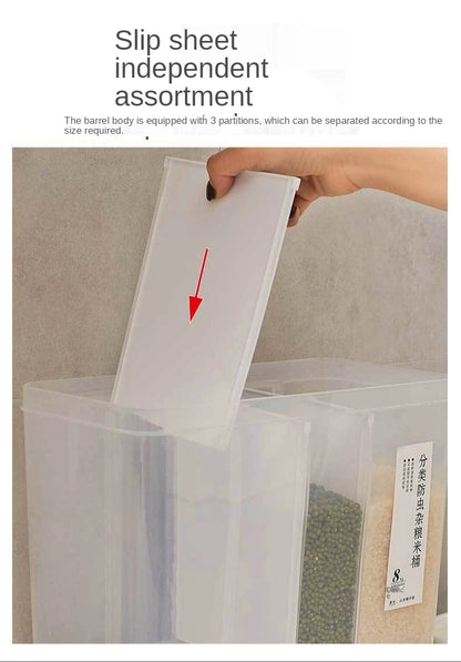 Household grain dispenser moisture-proof multi-grain sealed storage box separation rice storage box rice bean dispenser