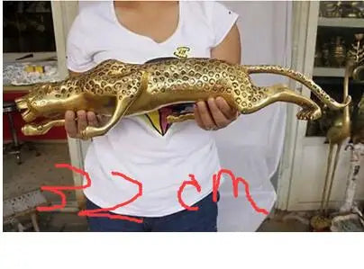 Huge 30cm-35cm BRASS Collect Leopard Panther Cheetah Run Statue decoration brass factory outlets fidget spinner