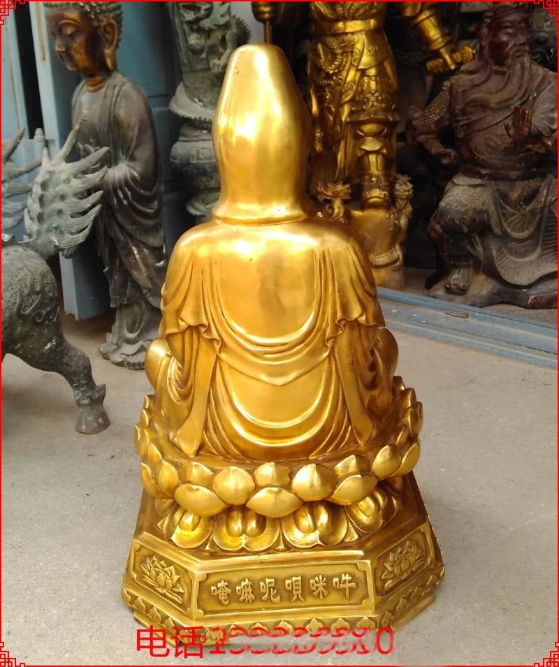 Huge-HOME HOUSE SHOP hall lobby Blessing Talisman Buddhist Guanyin PUSA Buddha brass art statue sculpture 51CM large