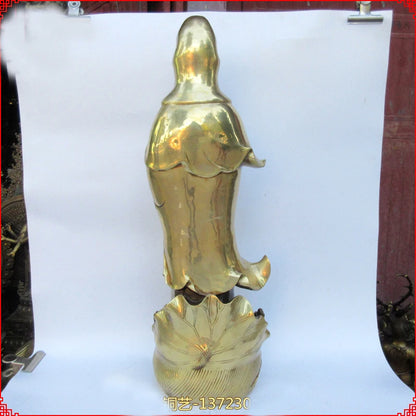 Huge - HOME SHOP hall lobby  Blessing Talisman Gold GUANYIN PUSA Buddha brass art statue sculpture  60CM large