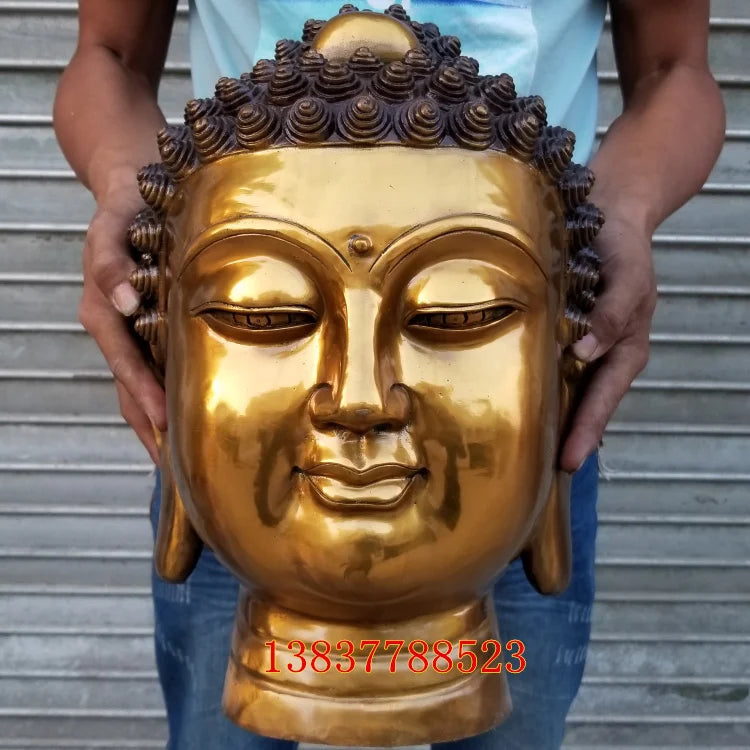 Huge Large-bless family Safety Health luck Talisman #office home efficacious Protection GOLDEN Buddhism Buddha FENG SHUI statue