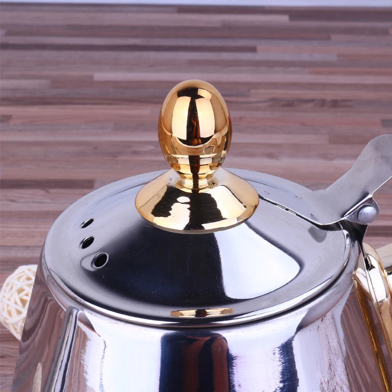 Humanized Handle Mirror Surface Delicate Water Kettle Inner With Tea Filter Induction Cooker Tea Kettle Coffee Pot 1.2L