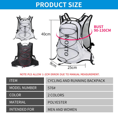 INOXTO 15L Cycling Running Backpack Men's Women Riding Waterproof Breathable Bicycle Backpack,Bicycle Water Bag,Bicycle helmet