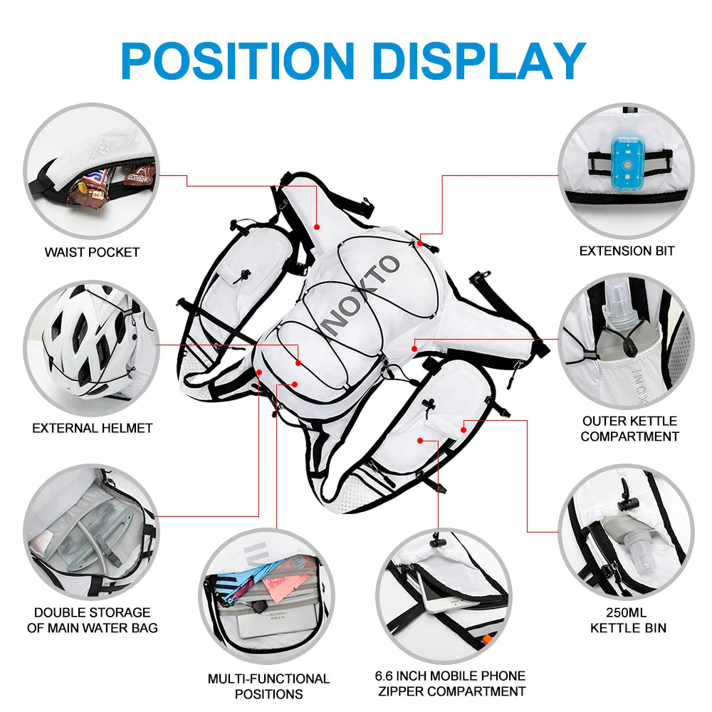 INOXTO 15L Cycling Running Backpack Men's Women Riding Waterproof Breathable Bicycle Backpack,Bicycle Water Bag,Bicycle helmet