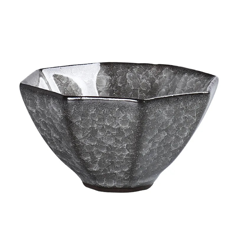 Ice Crack Split Single Cup Cups Iron Tire Flower Mouth Tea Bowl Ceramics Pottery Black Ice Master Personal Cup Teaware Kitchen