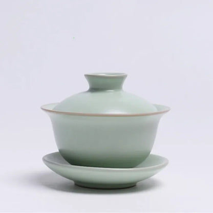 Ice Cracked Glaze Antique Ceramics Gaiwan Home Teacup Travel Tea Bowl Chinese Teaware Accessories Drinkware Personal Cup 130ml