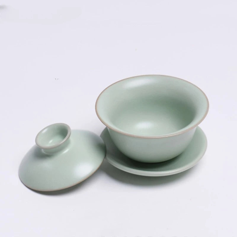 Ice Cracked Glaze Antique Ceramics Gaiwan Home Teacup Travel Tea Bowl Chinese Teaware Accessories Drinkware Personal Cup 130ml