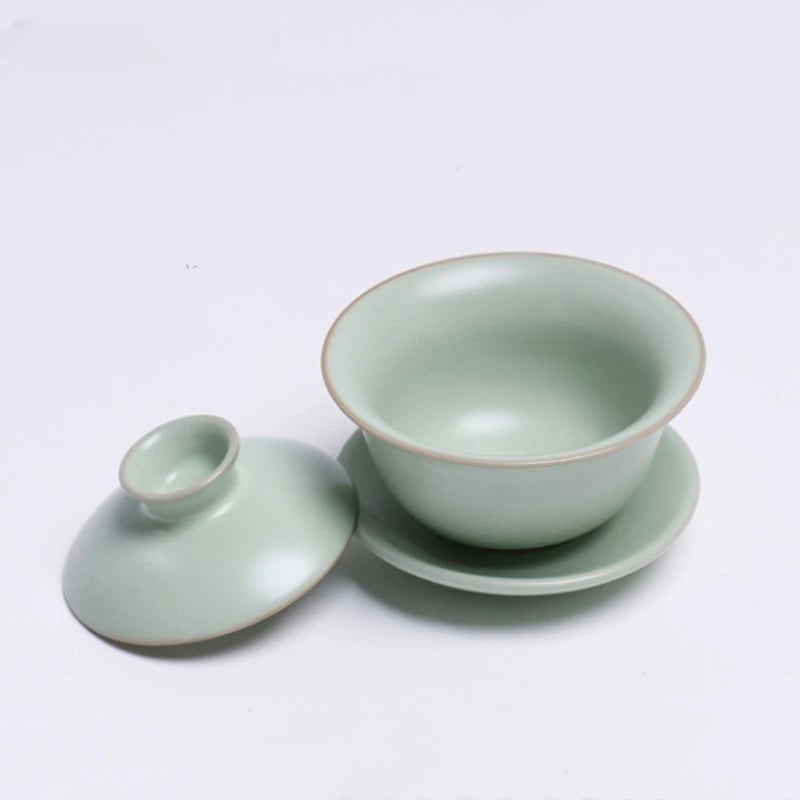 Ice Cracked Glaze Antique Ceramics Gaiwan Home Teacup Travel Tea Bowl Chinese Teaware Accessories Drinkware Personal Cup 130ml