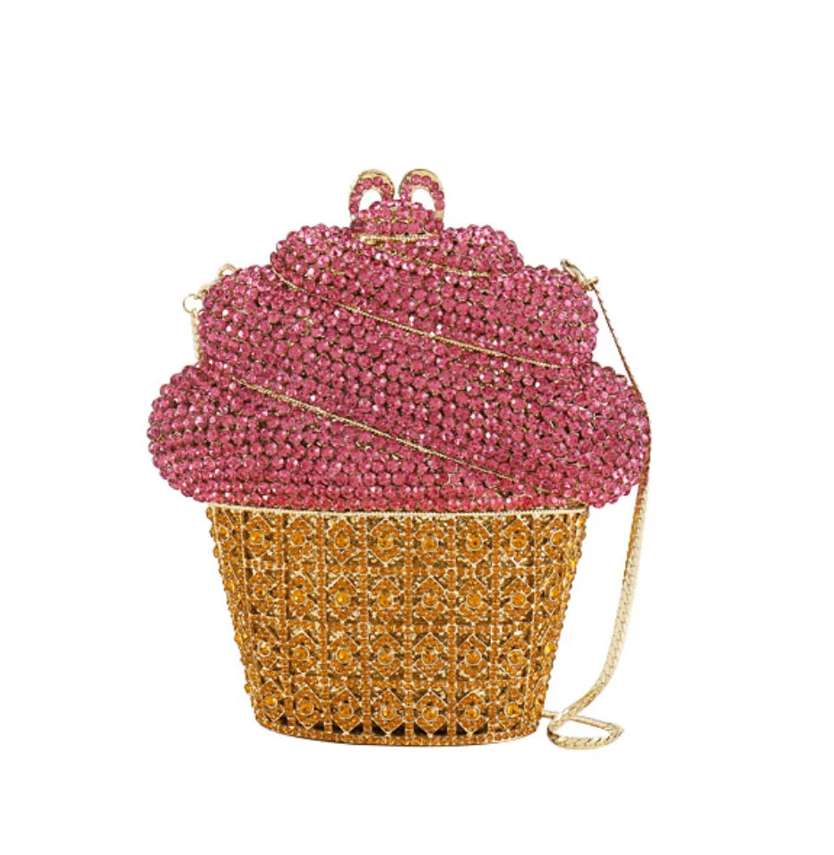 Ice Cream Hollow Out Women Crystal Clutch Purse Evening Bag Metal Minaudiere Handbag Pursed Ladies Clutch Wedding Clutches Bags