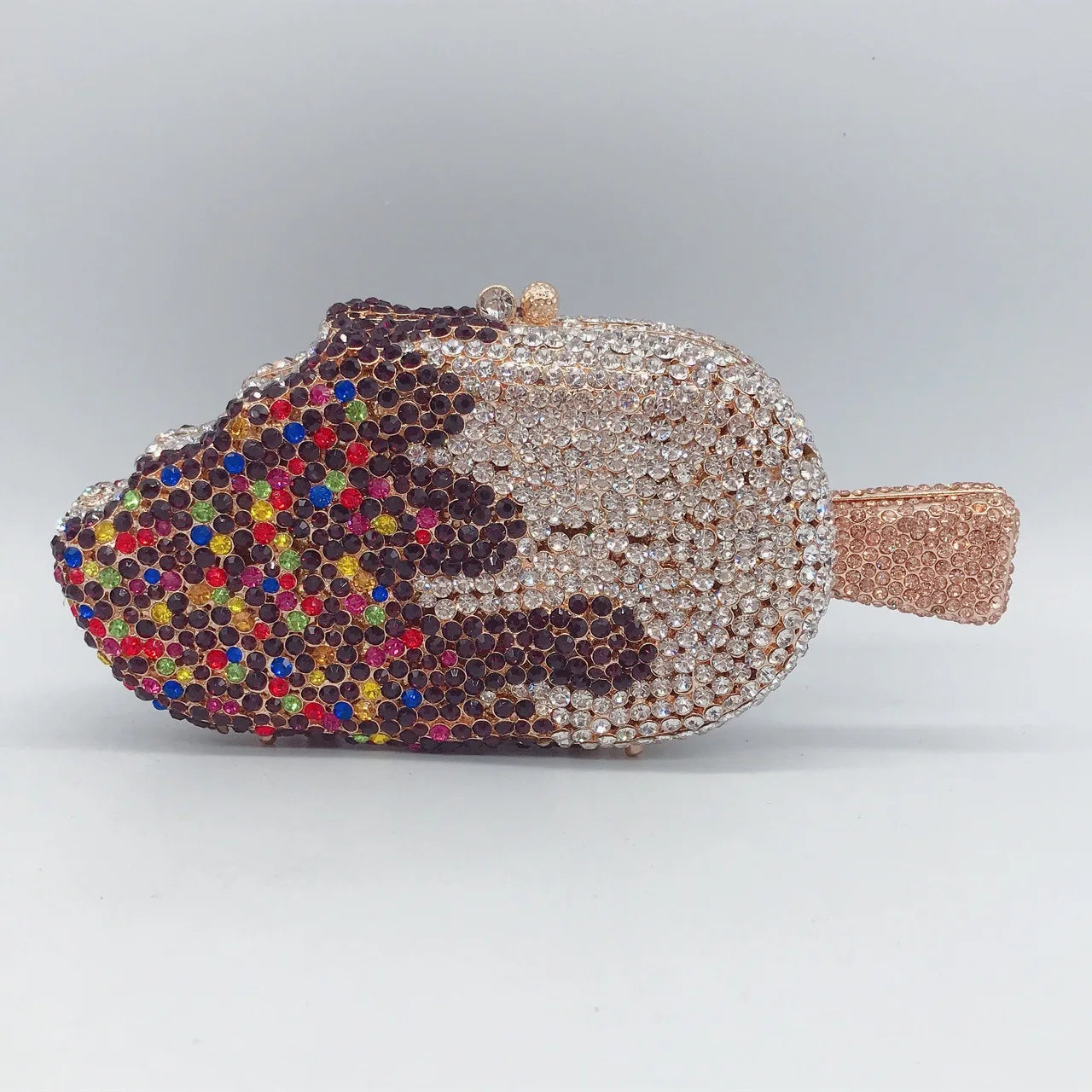 Ice Cream Shaped Diamond Evening Clutch Bag For Party Wedding 2023 Boutique Novelty Mini Kawaii Rhinestone Purses High Quality