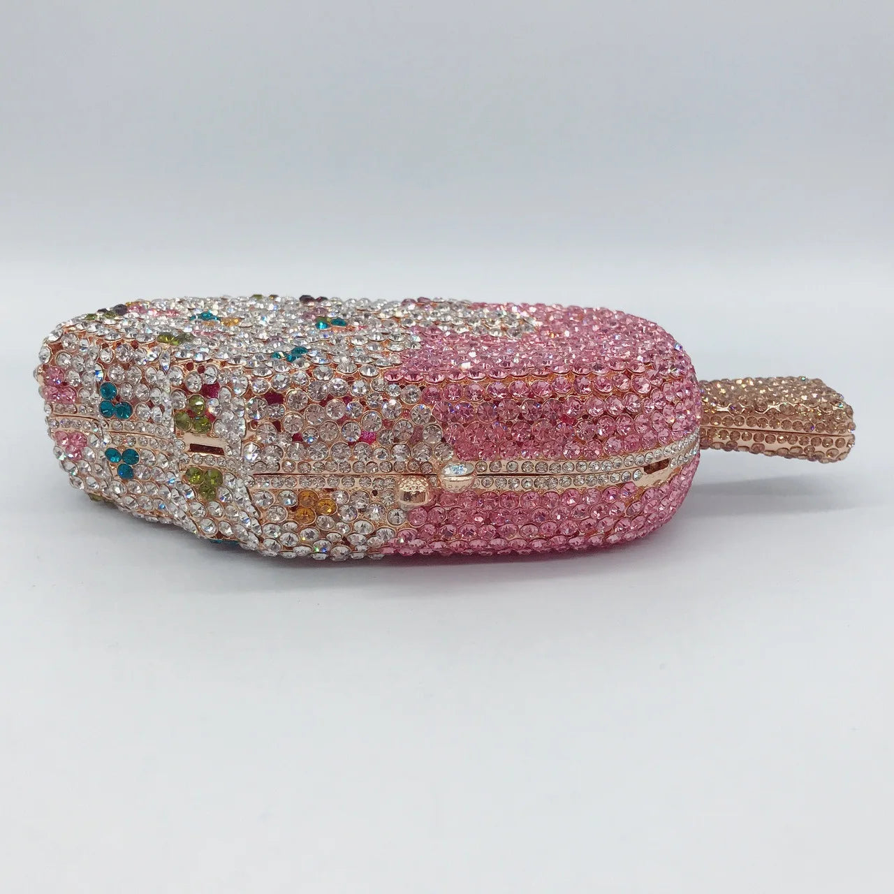 Ice Cream Shaped Diamond Evening Clutch Bag For Party Wedding 2023 Boutique Novelty Mini Kawaii Rhinestone Purses High Quality